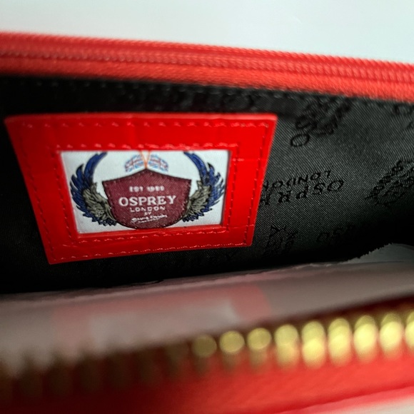 NWT Osprey Crock Red Leather Zip Around Wallet - Picture 7 of 13